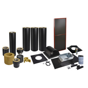 Skorstenspaket 4, Ø150 mm. Skorstenslängd 3751-4250 mm. Svart