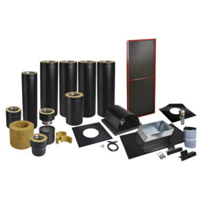 Skorstenspaket 7, Ø150 mm. Skorstenslängd 5191-5630 mm. Svart