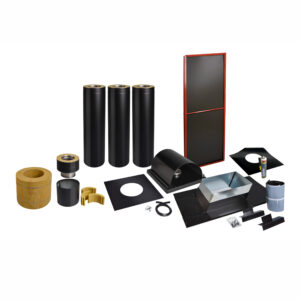 Skorstenspaket 1, Ø130 mm. Skorstenslängd max 2930 mm. Svart