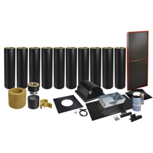 Skorstenspaket 15, Ø130 mm. Skorstenslängd 9011-9510 mm. Svart