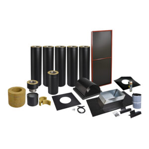 Skorstenspaket 6, Ø200 mm. Skorstenslängd 4811-5250 mm. Svart