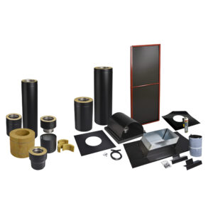 Skorstenspaket 1, Ø150 mm. Skorstenslängd max 2810 mm. Svart