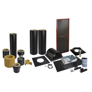 Skorstenspaket 2, Ø150 mm. Skorstenslängd 2811-3310 mm. Svart