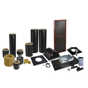 Skorstenspaket 3, Ø150 mm. Skorstenslängd 3311-3750 mm. Svart