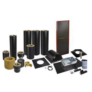 Skorstenspaket 5, Ø150 mm. Skorstenslängd 4251-4690 mm. Svart