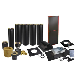 Skorstenspaket 6, Ø150 mm. Skorstenslängd 4691-5190 mm. Svart