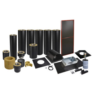 Skorstenspaket 9, Ø150 mm. Skorstenslängd 6131-6570 mm. Svart